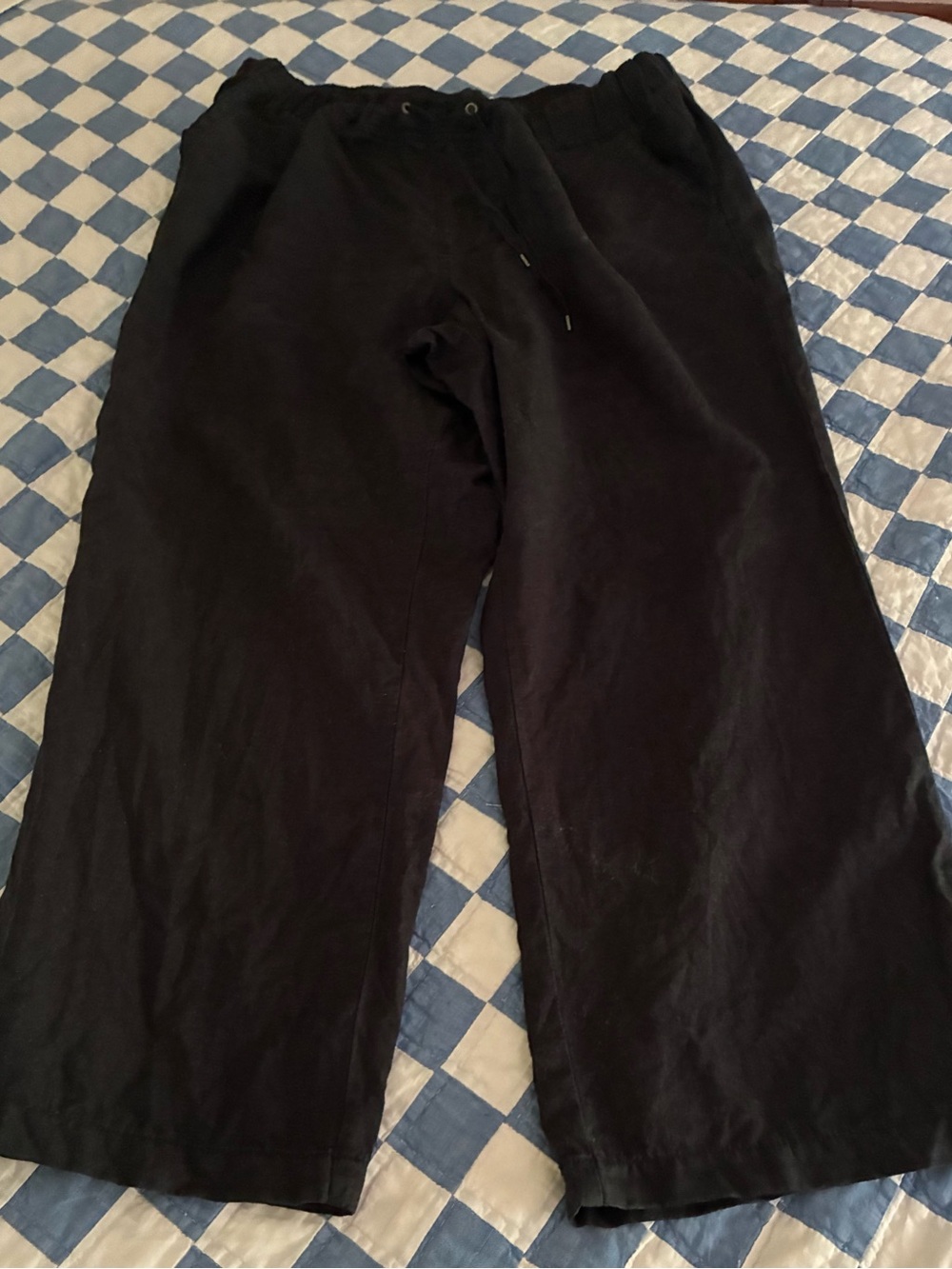 L.L. Bean wide leg linen trousers